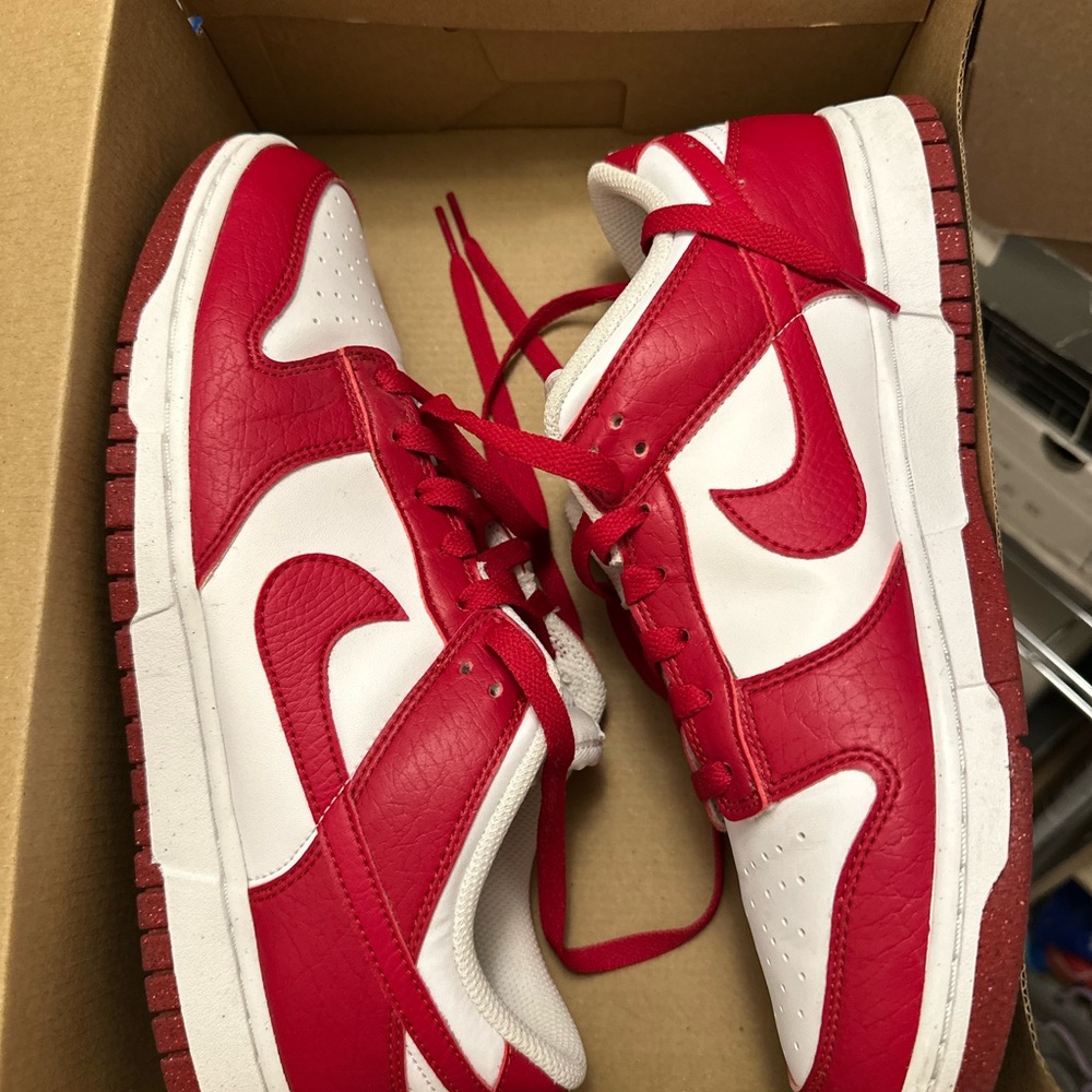 Nike Red and White Dunk